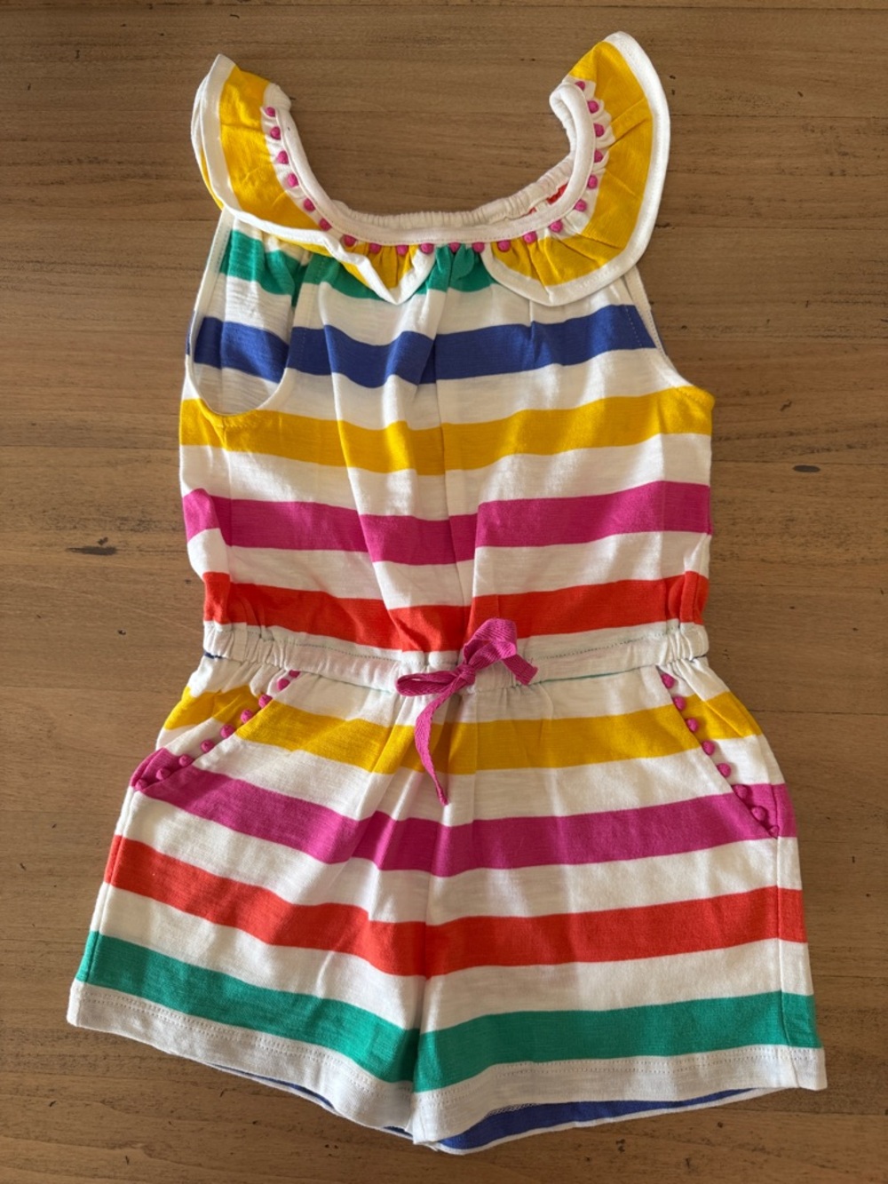 Mini Boden Girls' Multicolor Stripe Romper